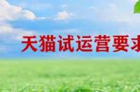 天貓試運(yùn)營期間有哪些要求？