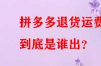 拼多多退貨運(yùn)費到底是誰出？