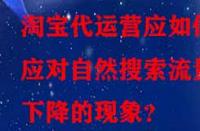 淘寶代運營應如何應對自然搜索流量下降的現象？