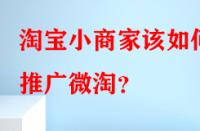 淘寶小商家該如何推廣微淘？