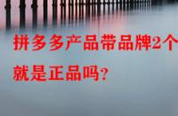 拼多多產(chǎn)品帶品牌2個字就是正品嗎？